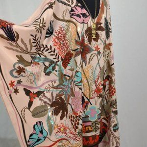 Beautiful blush botanical print silk caftan